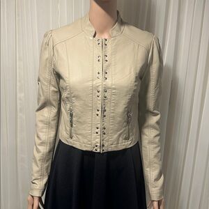 Guess Women's Light Tan Leather Jacket